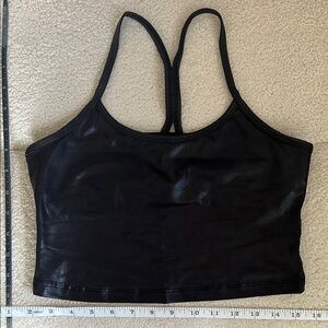 Beyond Yoga Metallic Black Yback Crop Top